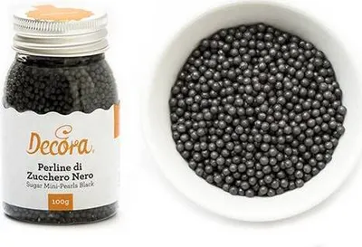 Produktbild von 100 g kleine schwarze Zuckerperlen