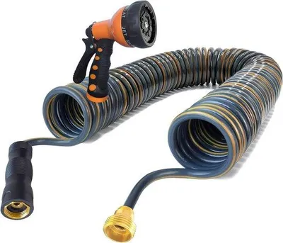 Productafbeelding van Flexibele Spiraalslang 20 Meter met Sproeikop voor Tuinirrigatie