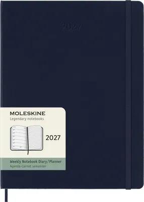 Produktbild von Moleskine 12 Monate Wochen Notizkalender 2027, XL, 1 Wo = 1 Seite, rechts linierte Seite, Fester Einband, Saphir