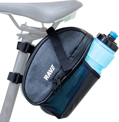 Produktbild von RAVE Fahrradtasche Satteltasche L mit Flaschenhalter ca. 1,5 Liter, Schwarz/Grau - Fahrradtasche