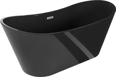Produktbild von Mexen Montana freistehende Badewanne 170 x 80 cm, schwarz, Überlauf gebürsteter Nickel - 52011708070-97