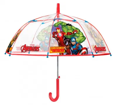 Image de Parapluie automatique Avengers à capuchon transparent, 74 cm