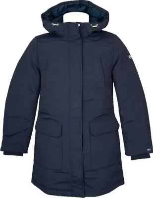 Immagine prodotto di Giaccone donna TOMMY JEANS giubbotto giacca con cappuccio tasche chiusura con zip e bottoni articolo DW0DW14684, S, Poliammide 100%