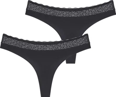 Produktbild von Triumph Damen String 2-Pack Feel of Modal - BLACK - Größe S