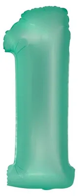 Produktbild von XL Folienballon mint matt Zahl 1