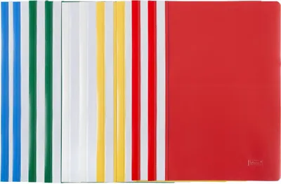 Produktbild von Idena 307007 Schnellhefter A4 Kunststoff, 10 Stück, 5 Farben, 2 x blau
