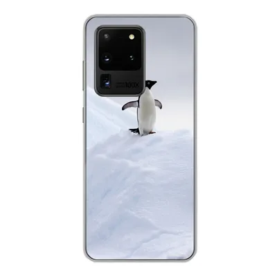 Produktbild von MuchoWow® Handyhülle Schutzhülle Hülle für Samsung Galaxy S20 Ultra Pinguin - Eis - Winter Silikon Softcase Handy Hülle - Karteninhaber