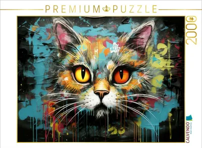 Produktbild von CALVENDO Puzzle Ein Motiv aus dem Kalender "Graffiti Katzen" | 2000 Teile Lege-Größe 90x67cm Foto-Puzzle für glückliche Stunden