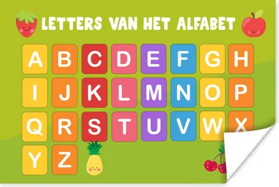 Produktbild von MuchoWow® Poster Kinderzimmer - Alphabet - Lernen - Jungen - Mädchen - Kinder - Kinder 60x40 cm - Schlafzimmerdekoration