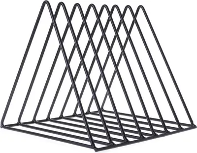 Produktbild von QUVIO Triangle Mail und Bücherregal - Mail Organizer - Mailbox - Zeitungsständer - Metall - Postfach - Zeitungsständer - Leseständer - Zeitschriftenhalter - Schwarz