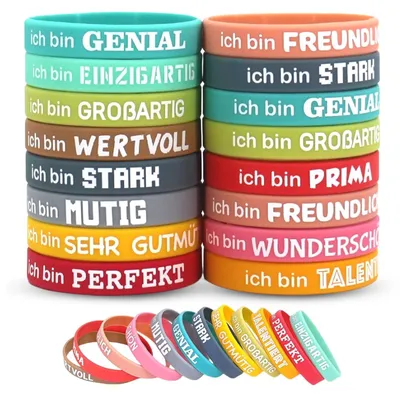 Motivationsarmbänder, 50 Stück, Silikon, inspirierende Sprüche, Partygeschenke