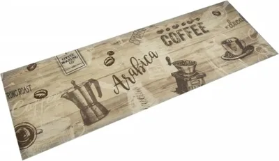 Produktbild von Küchenteppich Waschbar Kaffee Braun 60x180 cm Samt