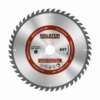 Produktbild von Kreissägeblatt für Metall Holz PVC ø 254 x 30 x 3 mm 60 Zähne + Reduzierringe