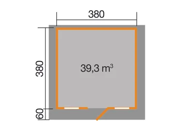 Productafbeelding van Weka blokhut, type BBH 45 mm, model Konstanz 2, afmeting V60, kwaliteit 2, met extra isolatie (ET) en 2 ramen (2 EF)