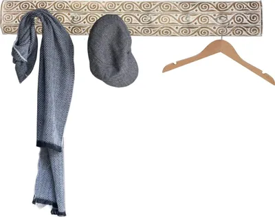 Produktbild von Garderobe Kleiderhaken Vintage Landhaus Shabby Chic Wandbrett Panel mit Haken Braun 100 cm
