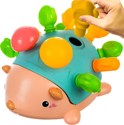 Obrázok produktu pre Ježko s odnímateľnými ostňami pre deti do 18 mesiacov Hračka na rozvoj motoriky Montessori 24759
