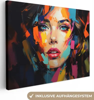 Obrázek produktu pro OneMillionCanvasses® - Plátna - Žena - Portrét - Barevné - Umění, nástěnné umění, nástěnné dekorace Obrazy Obývací pokoj, 80x60cm
