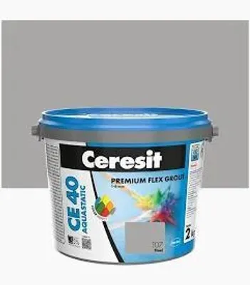Zdjęcie produktu dla CERESIT CE 40 Aquastatic – zaprawa do fug 1–8 mm, do zastosowań wewnętrznych i zewnętrznych, STEEL 107, 2 kg