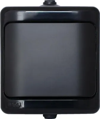 Zdjęcie produktu dla KOS BRYZA Łącznik Pojedynczy  66x71x47mm IP54 CZARNY NATYNKOWY