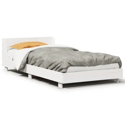 Image de vidaXL Lit en pin massif sans matelas blanc 90x190 cm