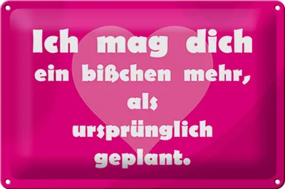 Produktbild von Blechschild Spruch 30x20cm Ich mag Dich (Herz)