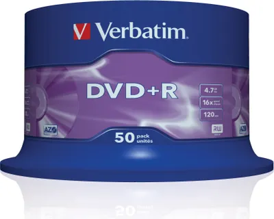 Zdjęcie produktu dla Półprodukty Verbatim DVD+R, 50 płyt na wrzecionie