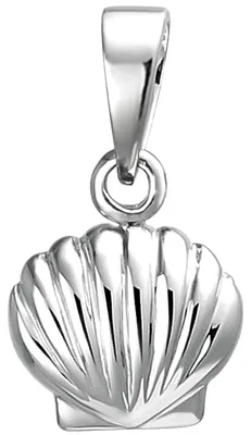 Produktbild von Kinder Anhänger Muschel aus 925 Silber Halsschmuck Silberanhänger rhodiniert