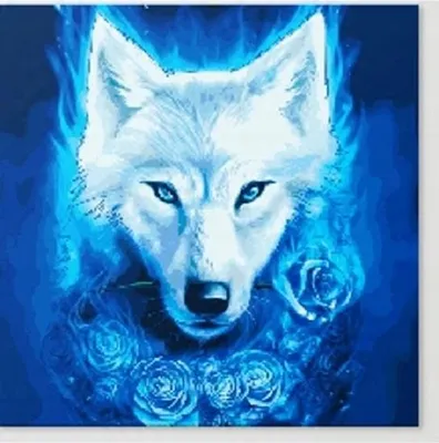 Productafbeelding van Diamentmozaïek: Magische Wolf, Creatief, 30X40 Cm