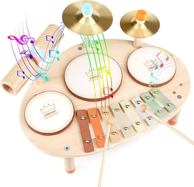 Produktbild von Musikinstrumente Set 9-in-1, Holzspielzeug, für Kinder, für Montessori, Alter 3-5 Jahre