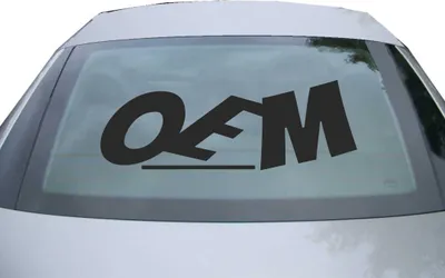 Produktbild von Indigos UG - Aufkleber Heckscheibe & Motorklappe DE7087 - schwarz - 600x211 mm - OEM - Auto Scheiben Fenster Heckklappe Tuning Racing JDM - Die cut