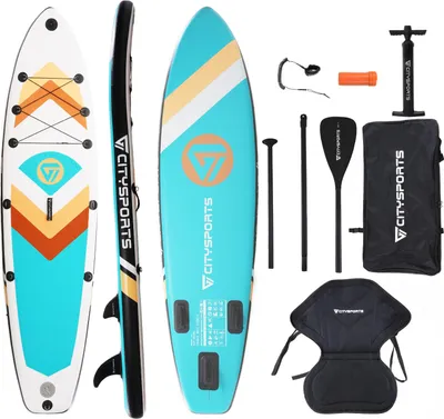 Produktbild von Stand Up Paddle Set 320x80x15 cm Belastbar bis 160kg SUP-Paddel Aufblasbar Stabil Leicht Komplett Set Tragetasche Paddel