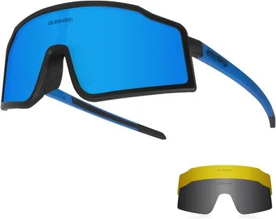 Produktbild von Sportsonnenbrille mit wechselbaren HD-Gläsern und UV400-Schutz - für Radfahren, Laufen, Angeln
