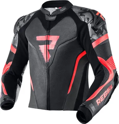Produktbild von Rebelhorn Rebel Motorrad Lederjacke Farbe: Schwarz/Rot, Grösse: 52