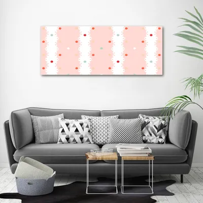 Produktbild von Tulup® Leinwandbild - 125x50 cm - Wandkunst - Drucke auf Leinwand - Leinwanddruck  - Sonstige - Rosa - Bunte Punkte
