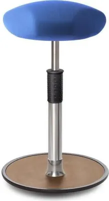 Produktbild von Sitz- Stehhocker Free Tall Triangel Gestrick Blau Chrom /Natur.