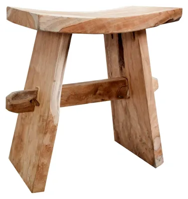 Produktbild von Massiver Hocker Zen 40cm aus Teakholz, Beistelltisch, Nachttisch