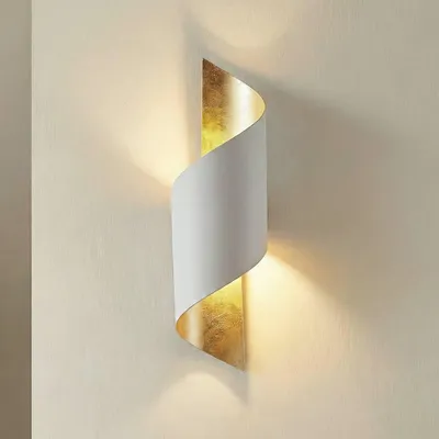 Produktbild von Lindby Wandleuchte Vanni, weiß/gold, Metall, Höhe 52cm
