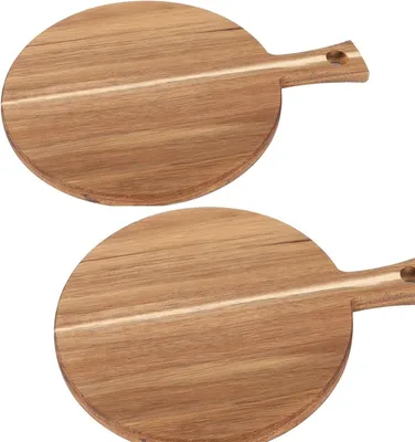 Productafbeelding van Famanu pizzaborden van hout - Set van 2 - Rond, 30 cm - Multifunctioneel