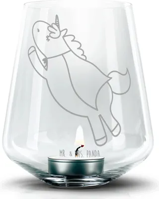 Produktbild von Mr. & Mrs. Panda glas kerzenhalter Einhorn Geburtstag - Transparent - Geschenk, Unicorn, Laterne, Windlicht, Held, Geburtstagsgeschenk, Einhörner, Kerzenglas, Superheld