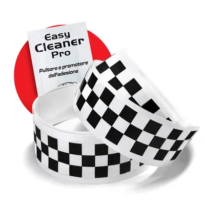 Image de Checks Trim Stripe bande adhésive damier, noir et blanc, 3 x 99 cm, 2 pièces