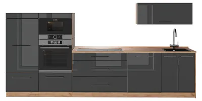 Immagine prodotto di Cucina componibile Vicco Fame-Line Antracite lucido/Rovere dorato 340 cm, PL Rovere, Model 64504
