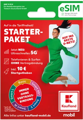 Produktbild von Kaufland mobil eSIM Starterpaket inkl. 10 EUR Startguthaben
