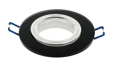 Immagine prodotto di Faretto da incasso GU10 cornice da incasso in vetro ultrapiatto (10mm) luce da incasso Ø75mm foro incl. attacco GU10 per lampadine LED nero rotondo