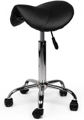 Productafbeelding van Zadelkruk - Zadelstoel Kruk - Ergonomisch Zitten - Traploos Verstelbaar - 50-68cm Zithoogte - Zwart