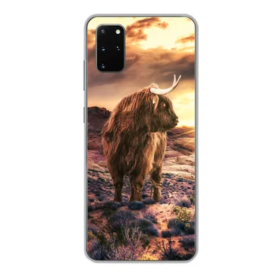 Produktbild von MuchoWow® Handyhülle Schutzhülle Hülle für Samsung Galaxy S20 Plus Schottische Highlander - Horizont - Landschaft Silikon Softcase Handy Hülle - Hartschale