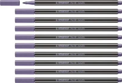 Obrázok produktu pre STABILO Pen 68 metallic, Stredná, 1 farba/farieb, orgován, Guličkové zakončenie, 1,4 mm, Čierna, Fialová