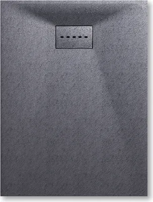 Immagine prodotto di SONNI piatto doccia grigio 90x120 cm SMC piatto doccia quadrato extrapiatto effetto pietra incl. set di scarico
