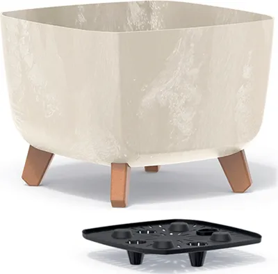 Image de nabbi Jardinière en plastique sur pieds DGQL300E 29 cm - crème