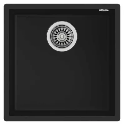 Image de Teka Square 40.40 TG, Evier encastré, Carré, Noir, 1 cuve, Carré, 400 x 400 mm