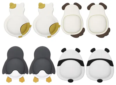 Türknauf-Stopper 8er-Set, Tier-Design, selbstklebend, Silikon, mehrfarbig
